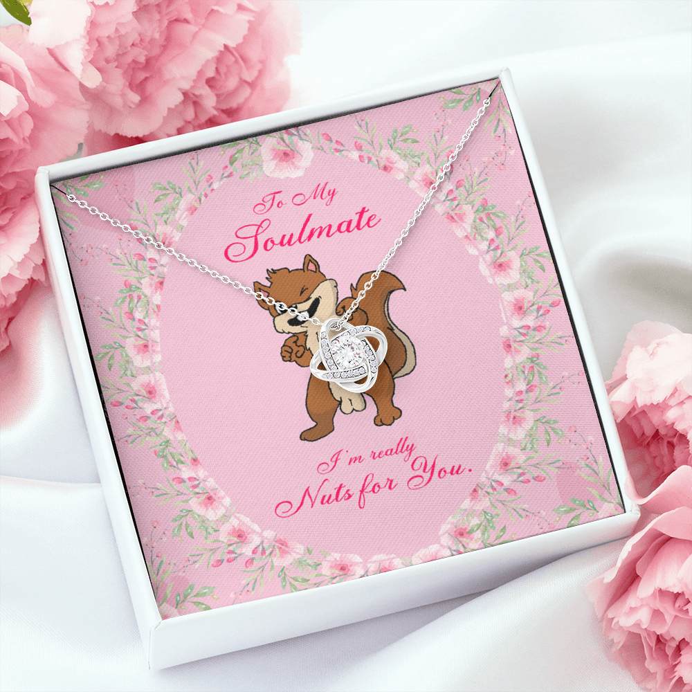 To My Girlfriend Nuts For You Infinity Knot Necklace Message Card-Express Your Love Gifts