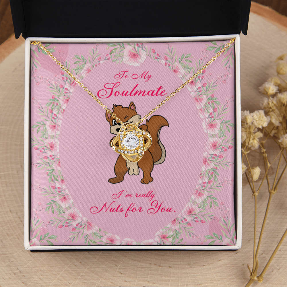 To My Girlfriend Nuts For You Infinity Knot Necklace Message Card-Express Your Love Gifts