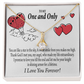 To My Girlfriend One & Only Alluring Ribbon Necklace Message Card-Express Your Love Gifts