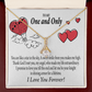 To My Girlfriend One & Only Alluring Ribbon Necklace Message Card-Express Your Love Gifts