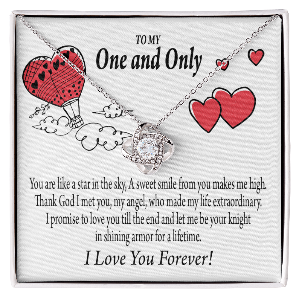 To My Girlfriend One & Only Infinity Knot Necklace Message Card-Express Your Love Gifts