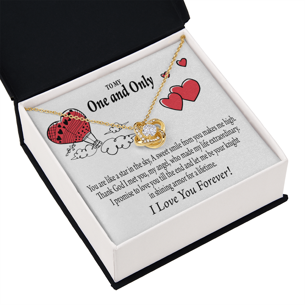 To My Girlfriend One & Only Infinity Knot Necklace Message Card-Express Your Love Gifts