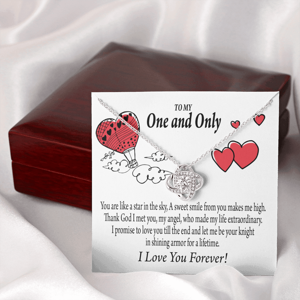 To My Girlfriend One & Only Infinity Knot Necklace Message Card-Express Your Love Gifts