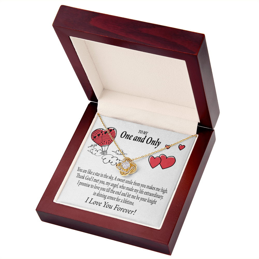 To My Girlfriend One & Only Infinity Knot Necklace Message Card-Express Your Love Gifts