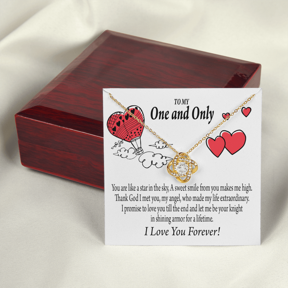 To My Girlfriend One & Only Infinity Knot Necklace Message Card-Express Your Love Gifts