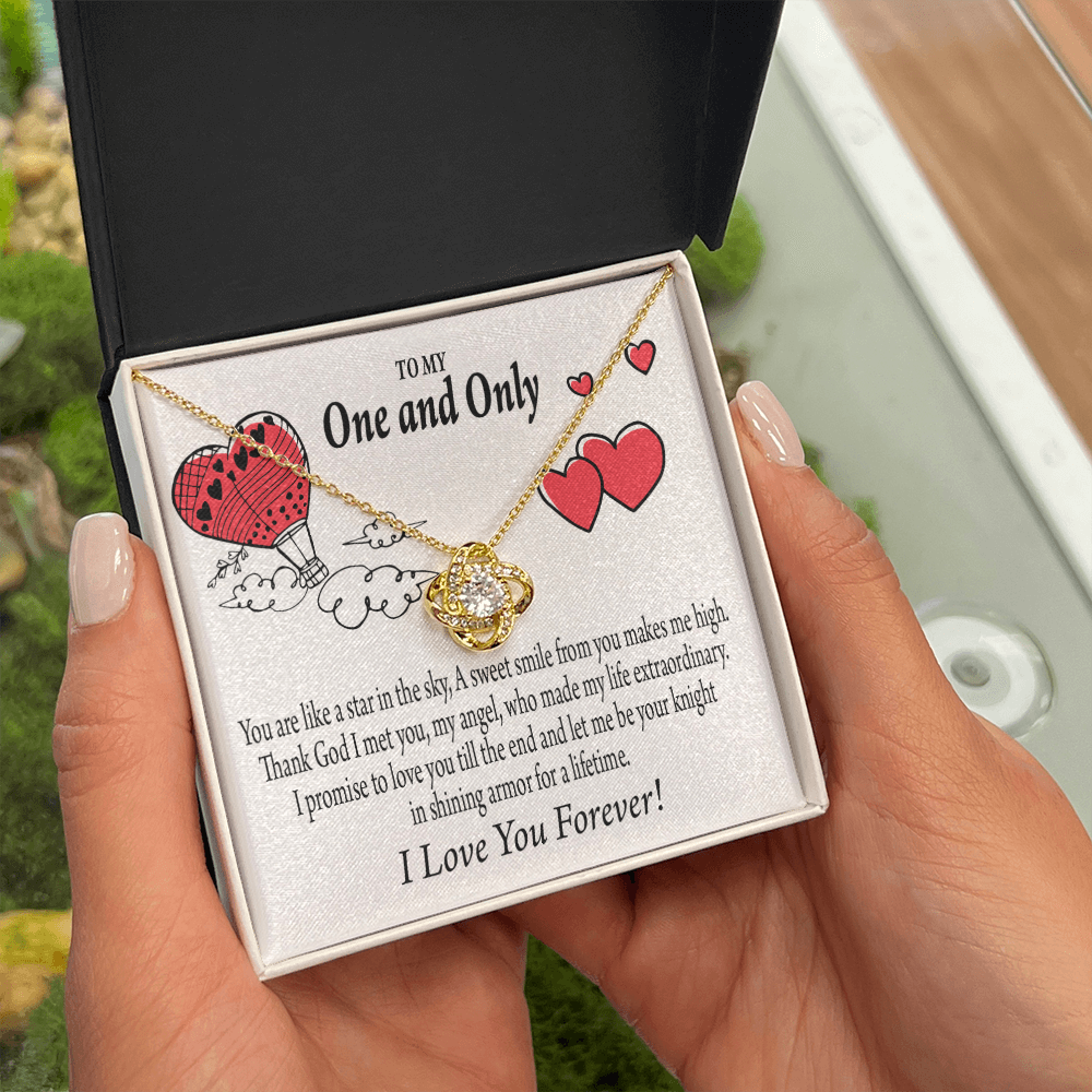 To My Girlfriend One & Only Infinity Knot Necklace Message Card-Express Your Love Gifts