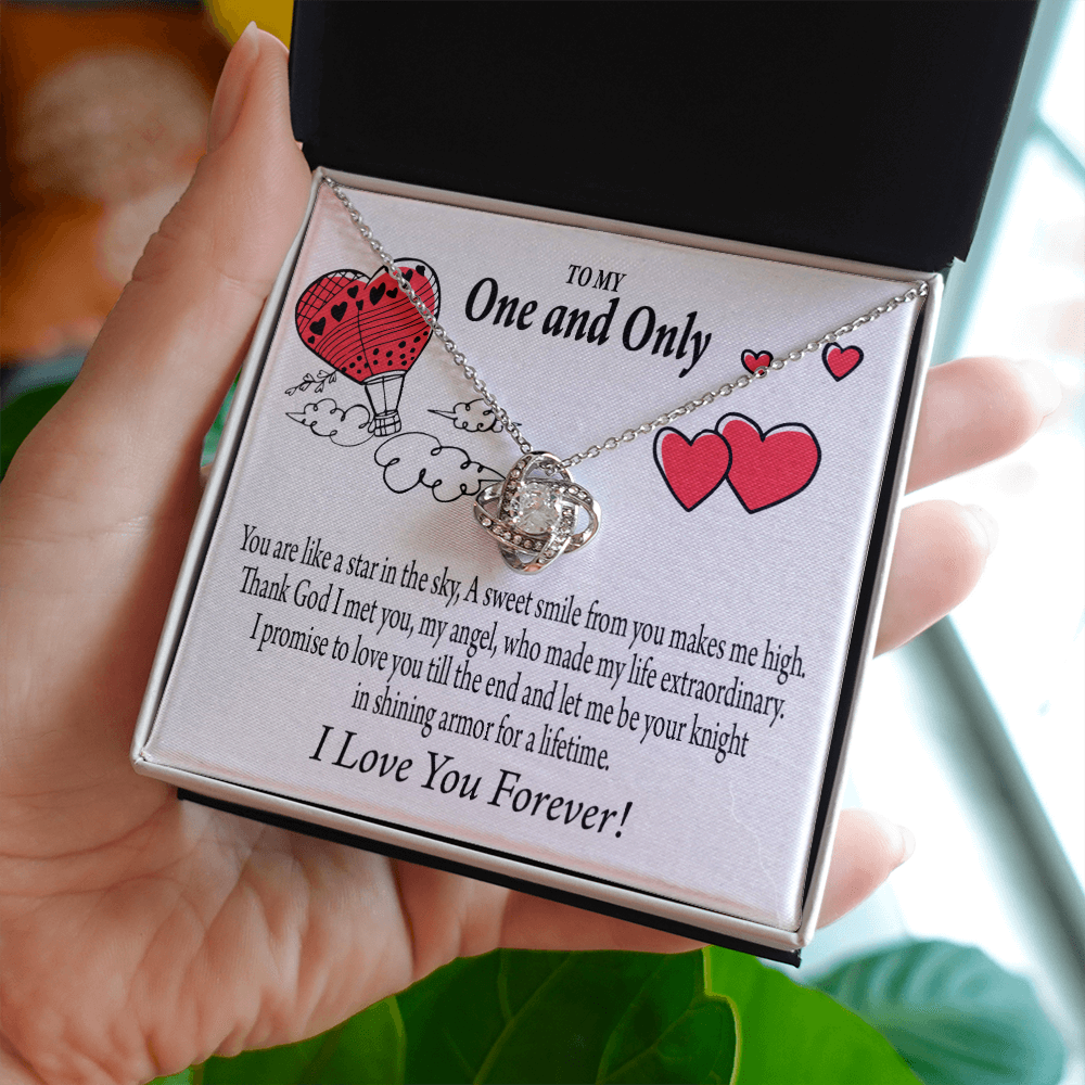 To My Girlfriend One & Only Infinity Knot Necklace Message Card-Express Your Love Gifts