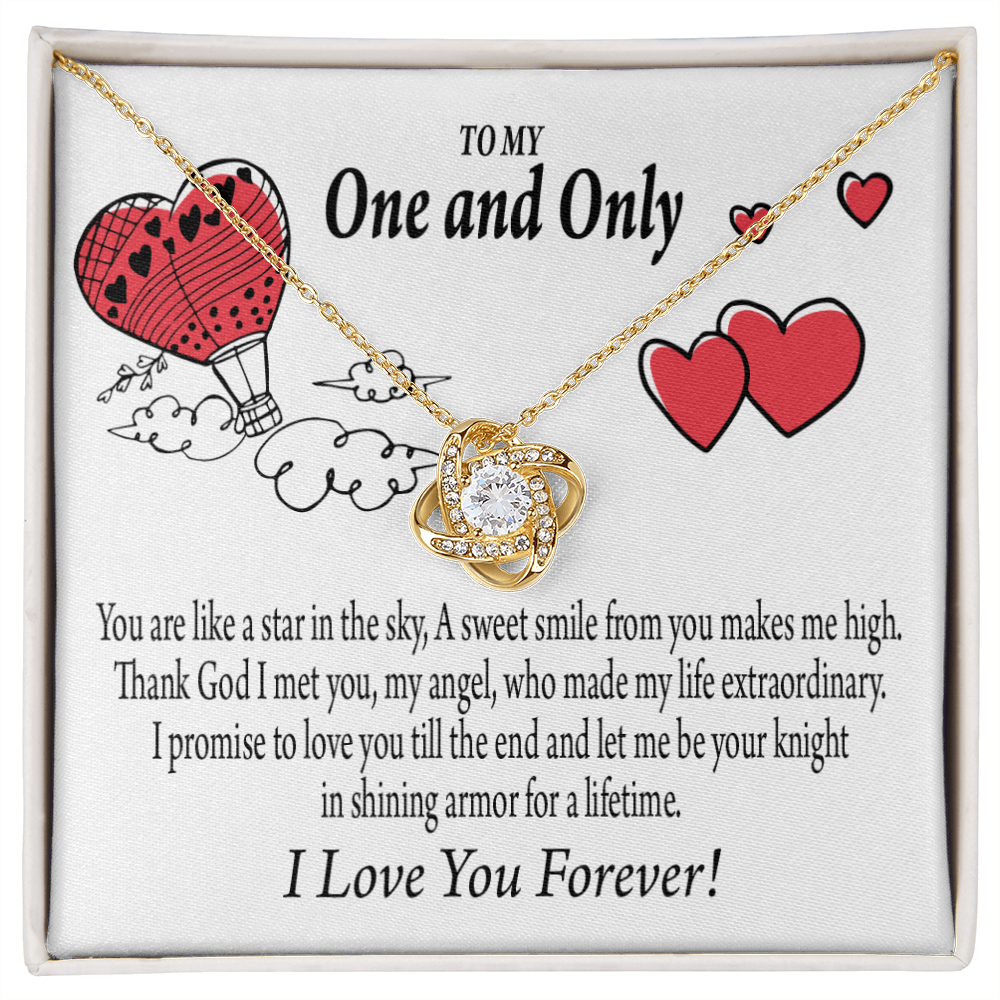 To My Girlfriend One & Only Infinity Knot Necklace Message Card-Express Your Love Gifts