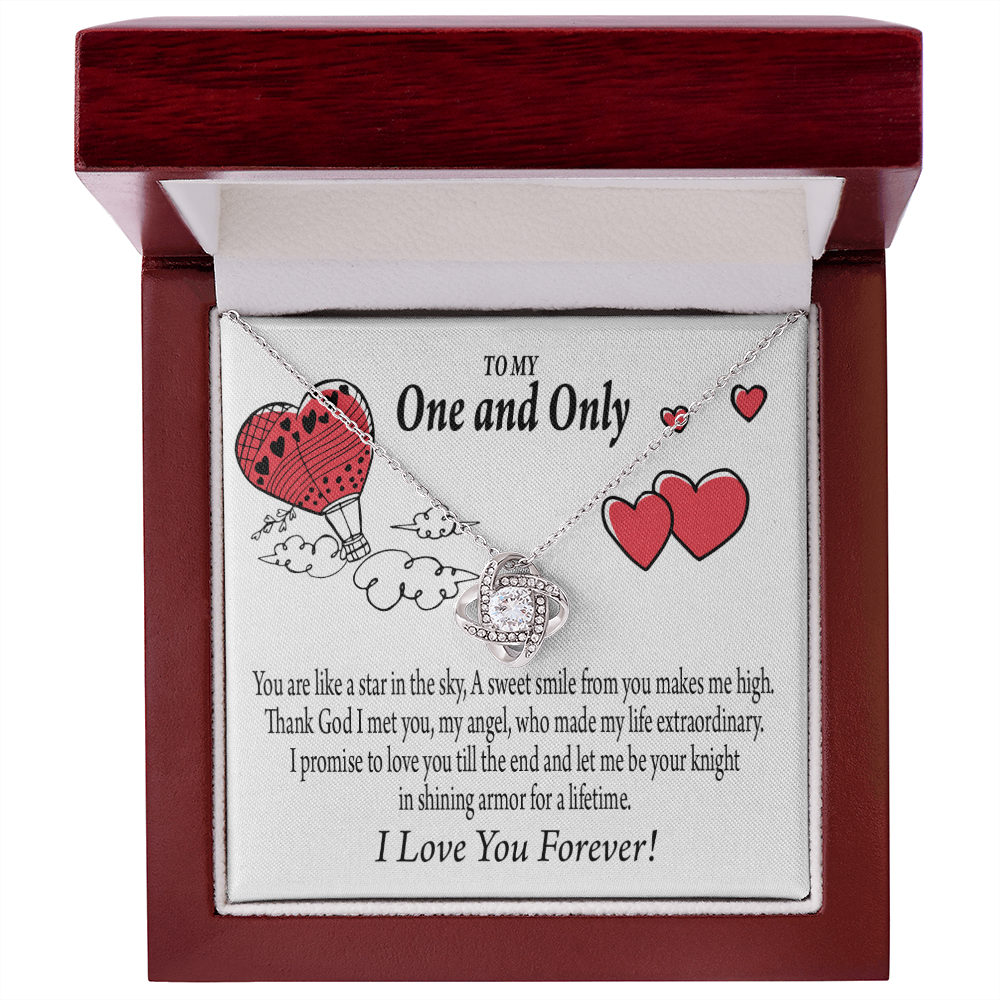 To My Girlfriend One & Only Infinity Knot Necklace Message Card-Express Your Love Gifts