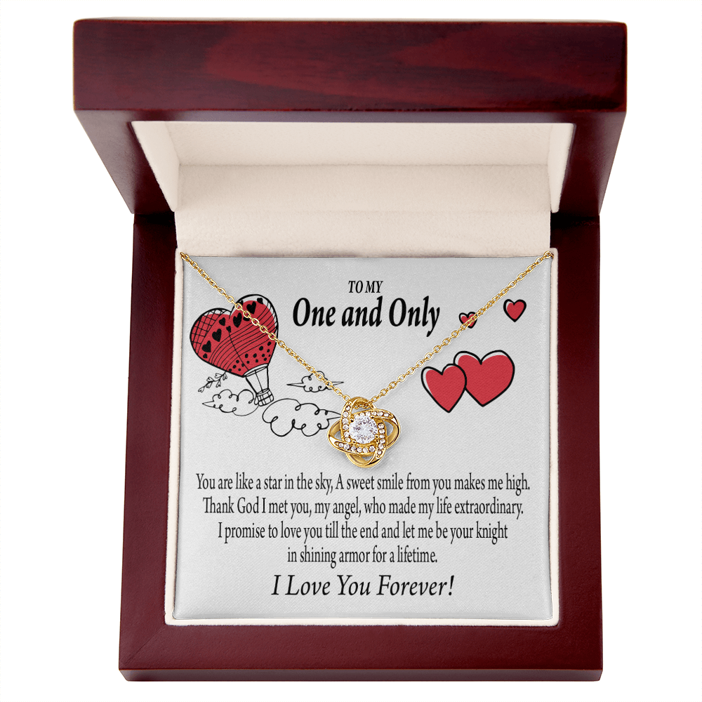 To My Girlfriend One & Only Infinity Knot Necklace Message Card-Express Your Love Gifts