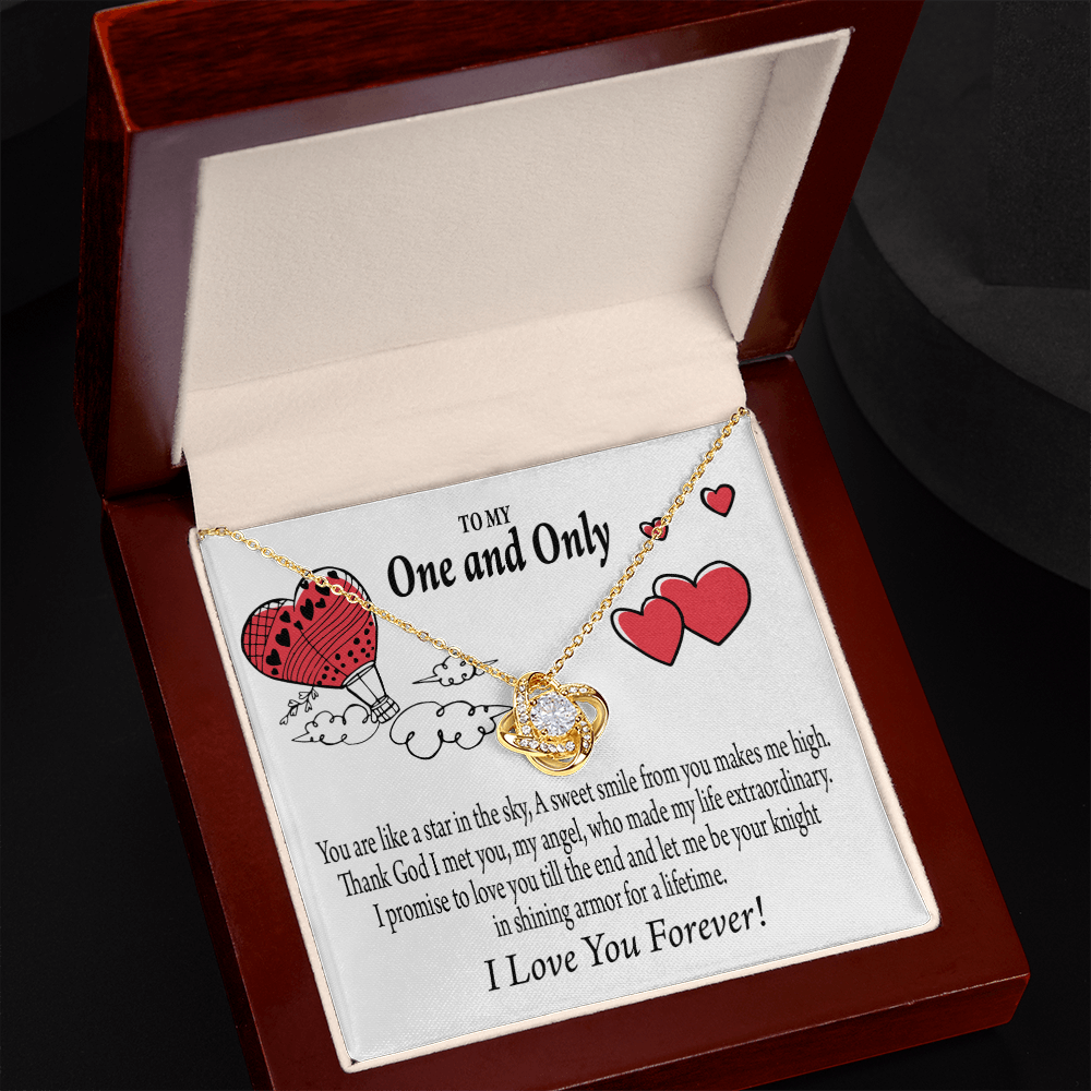 To My Girlfriend One & Only Infinity Knot Necklace Message Card-Express Your Love Gifts