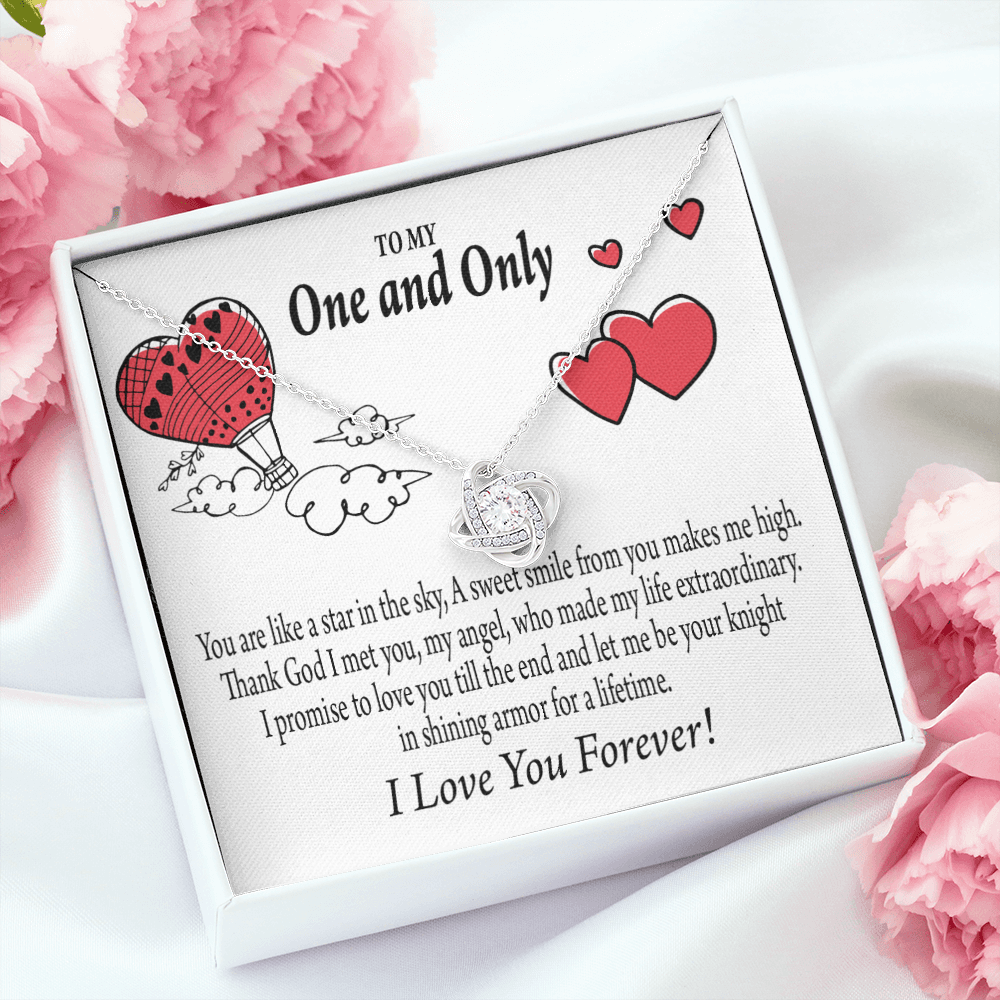To My Girlfriend One & Only Infinity Knot Necklace Message Card-Express Your Love Gifts