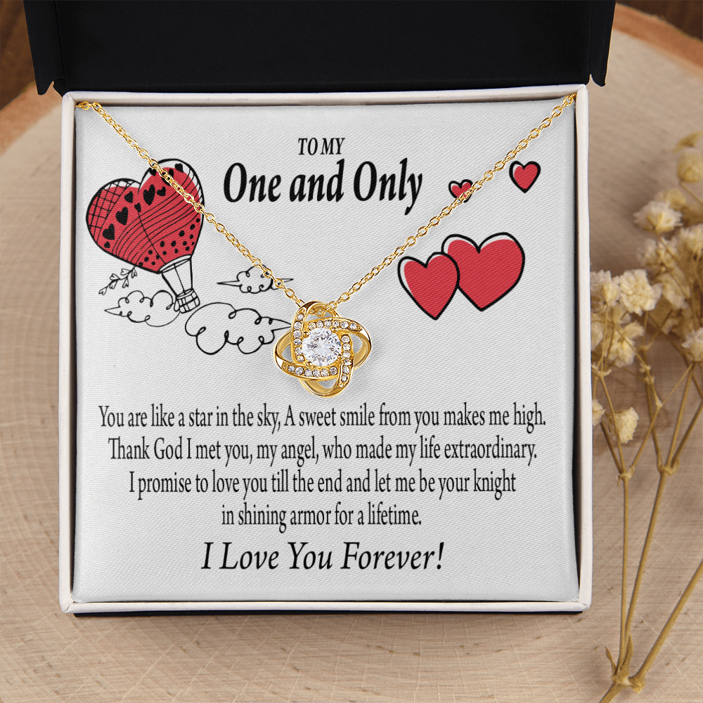 To My Girlfriend One & Only Infinity Knot Necklace Message Card-Express Your Love Gifts