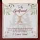 To My Girlfriend One in Million Alluring Ribbon Necklace Message Card-Express Your Love Gifts