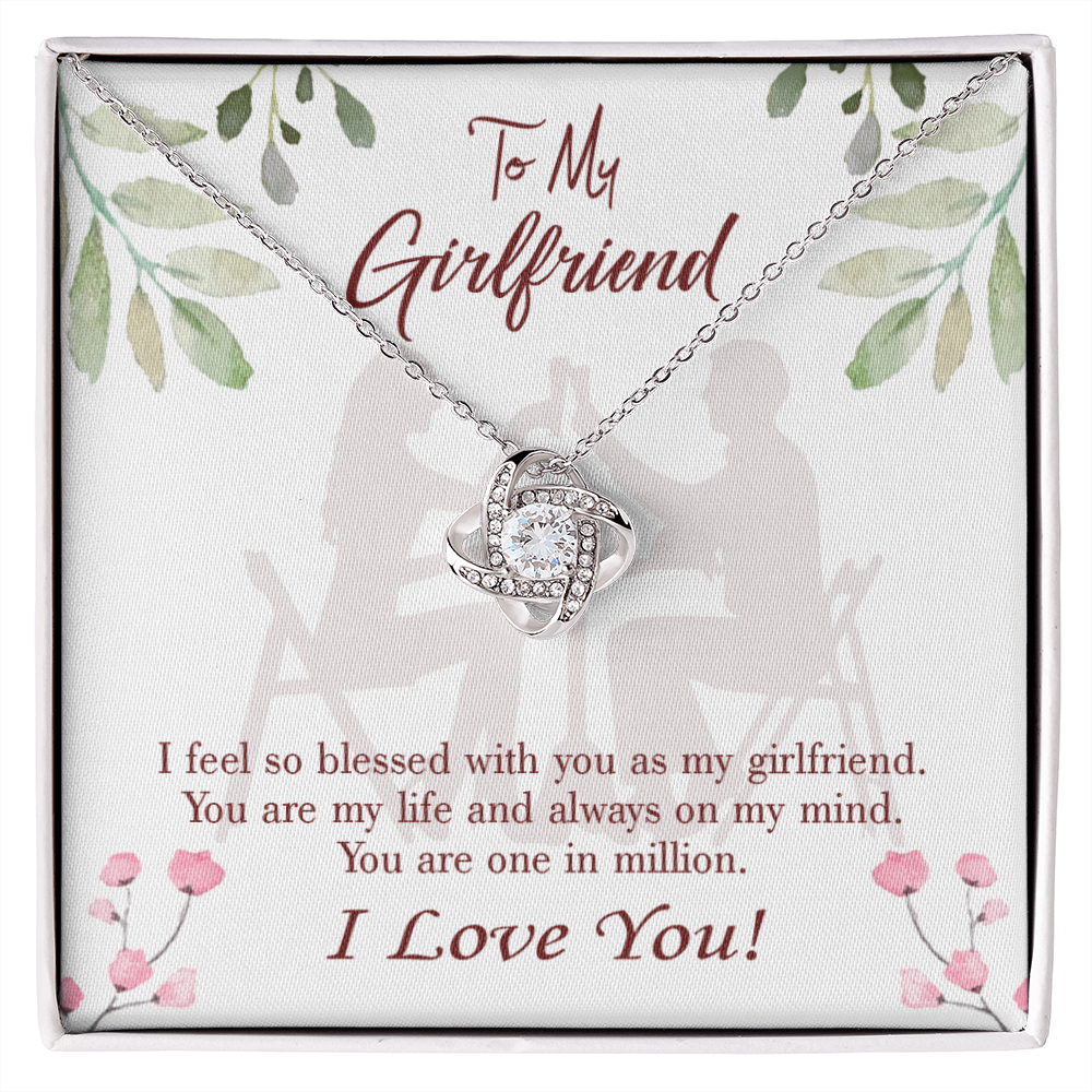 To My Girlfriend One in Million Infinity Knot Necklace Message Card-Express Your Love Gifts