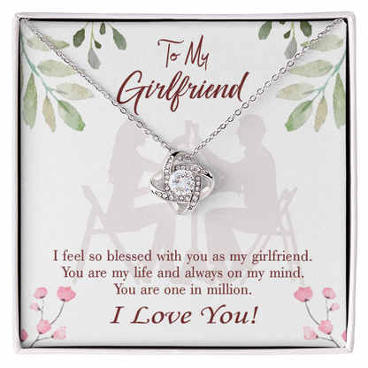 To My Girlfriend One in Million Infinity Knot Necklace Message Card-Express Your Love Gifts