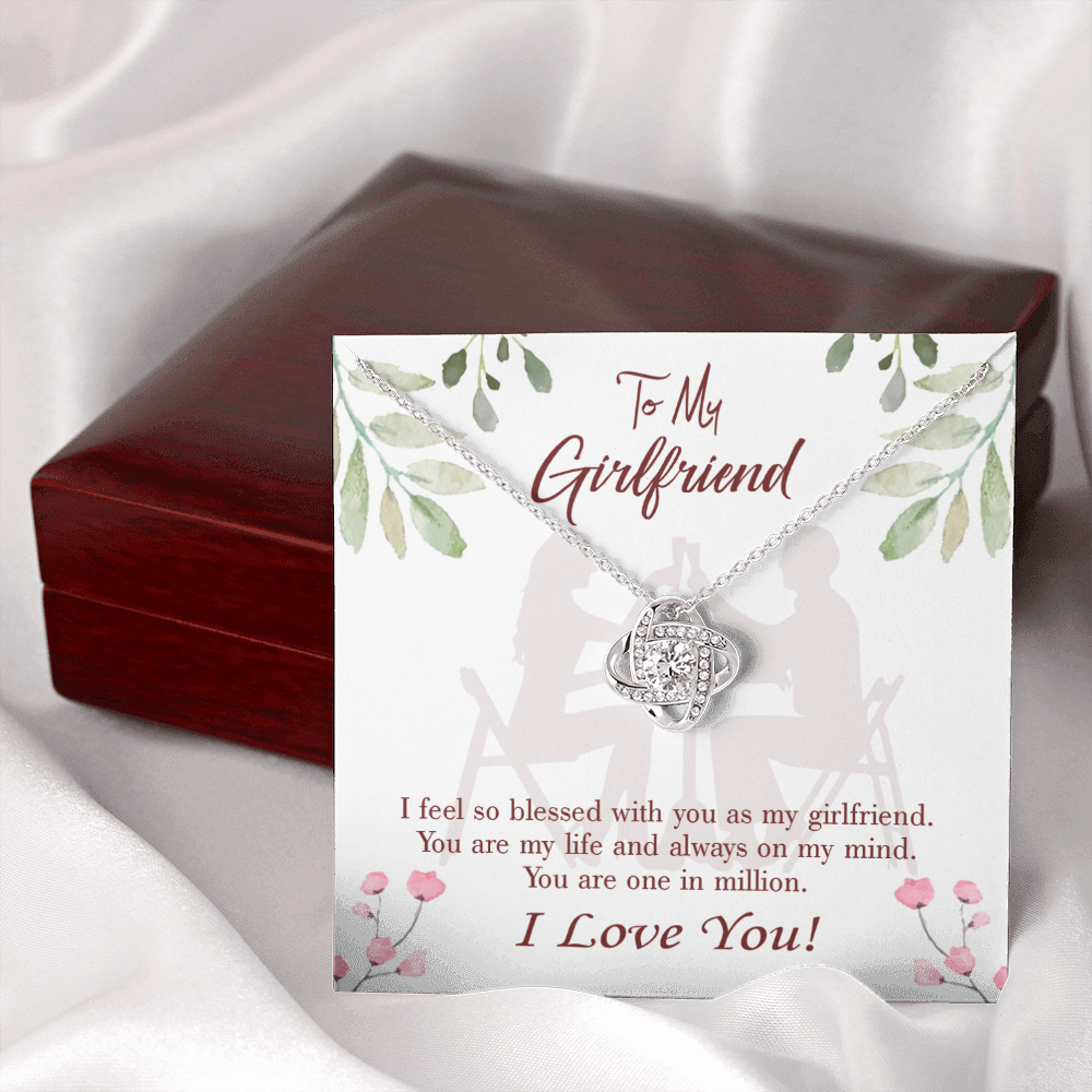 To My Girlfriend One in Million Infinity Knot Necklace Message Card-Express Your Love Gifts