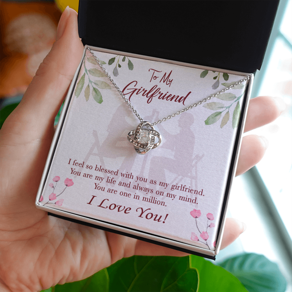 To My Girlfriend One in Million Infinity Knot Necklace Message Card-Express Your Love Gifts