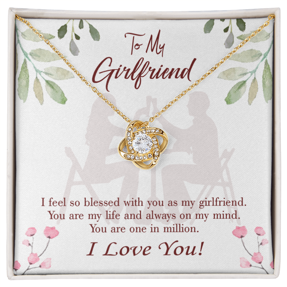 To My Girlfriend One in Million Infinity Knot Necklace Message Card-Express Your Love Gifts