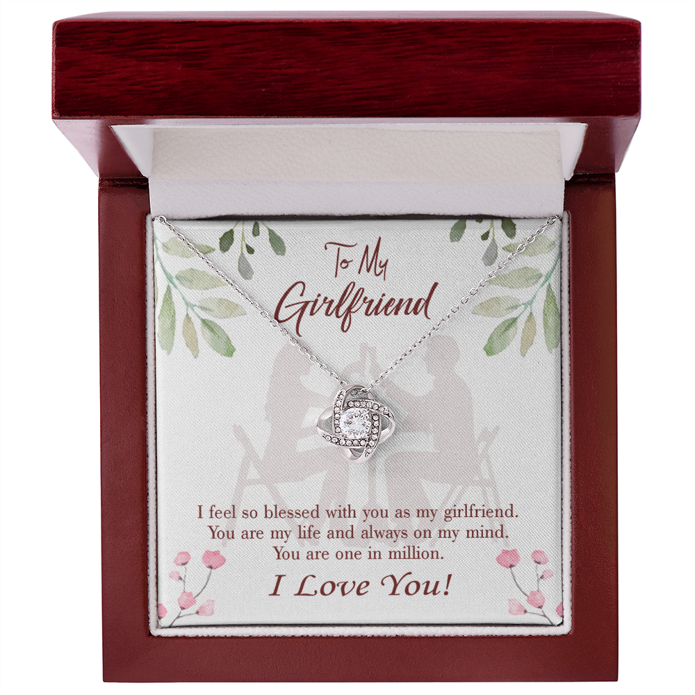 To My Girlfriend One in Million Infinity Knot Necklace Message Card-Express Your Love Gifts