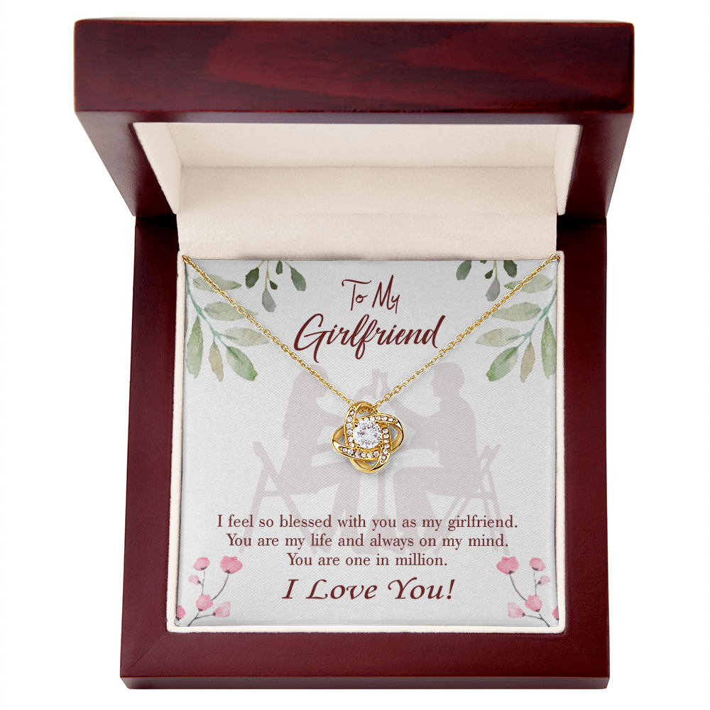 To My Girlfriend One in Million Infinity Knot Necklace Message Card-Express Your Love Gifts