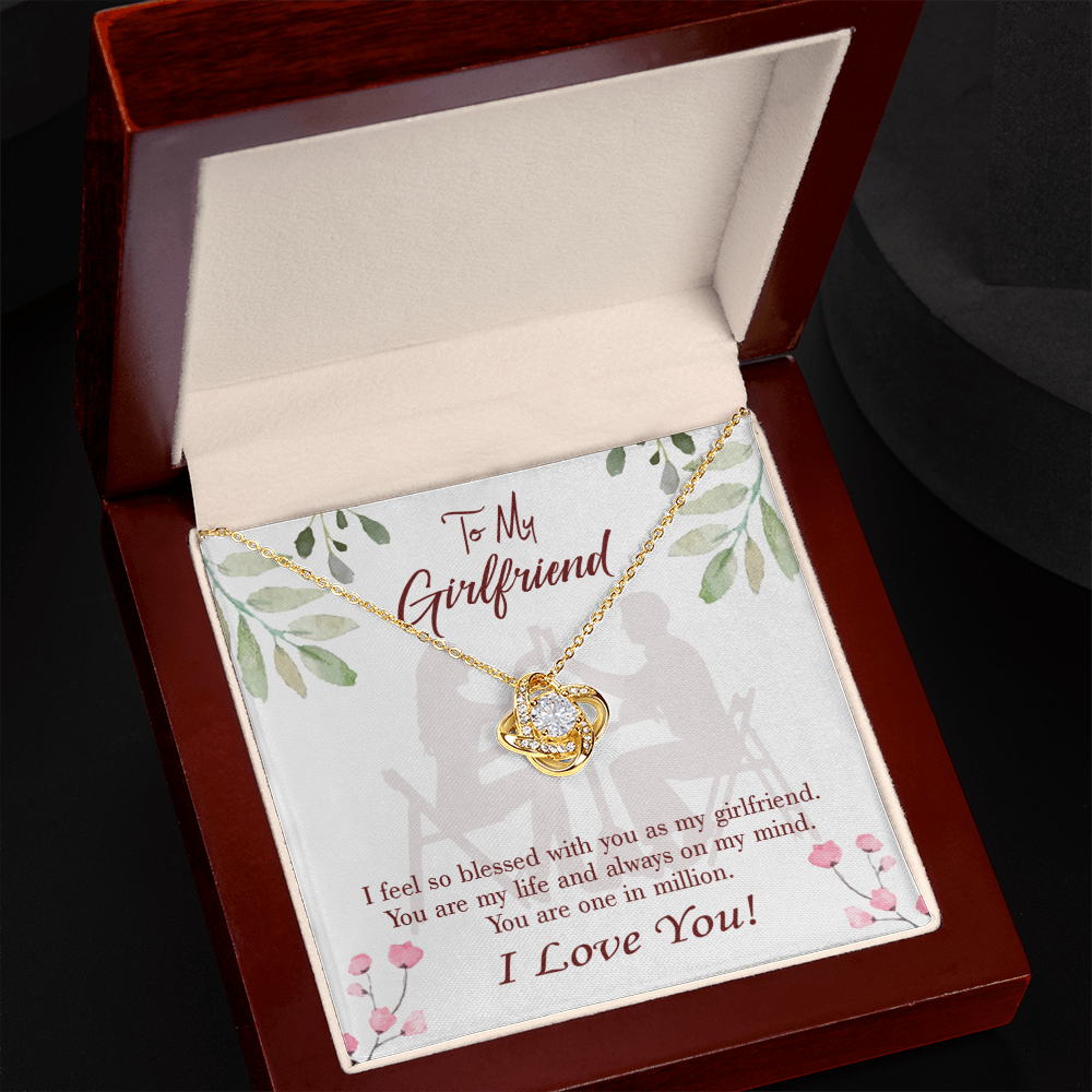 To My Girlfriend One in Million Infinity Knot Necklace Message Card-Express Your Love Gifts
