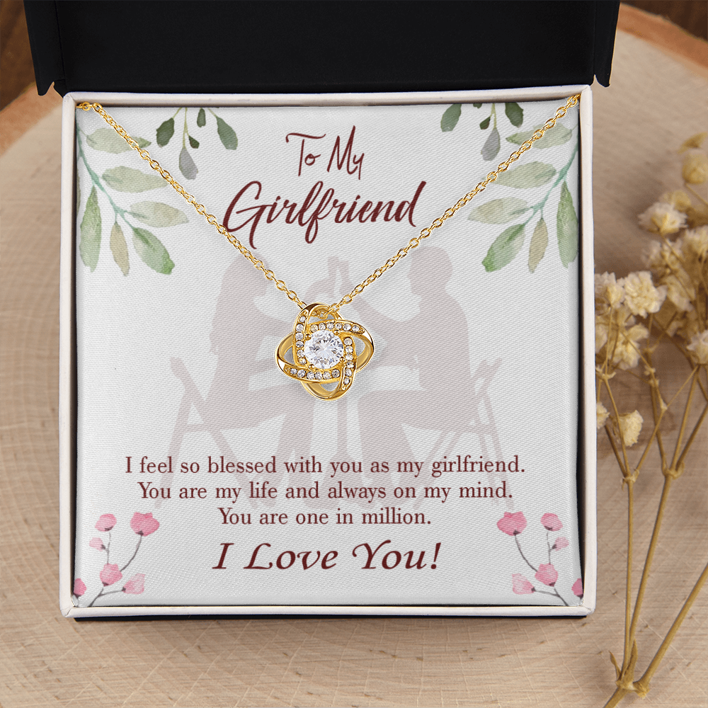To My Girlfriend One in Million Infinity Knot Necklace Message Card-Express Your Love Gifts