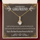 To My Girlfriend Precious Love Alluring Ribbon Necklace Message Card-Express Your Love Gifts