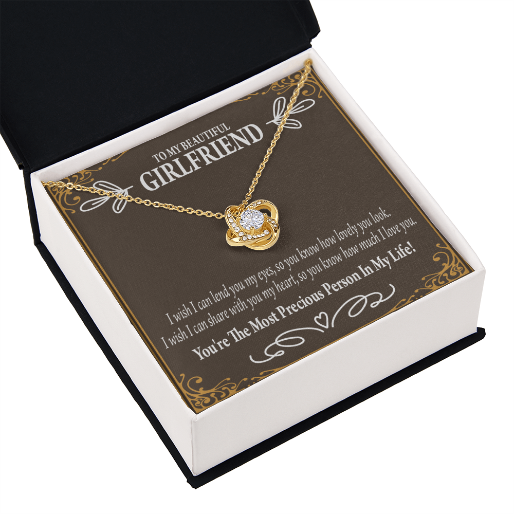 To My Girlfriend Precious Love Infinity Knot Necklace Message Card-Express Your Love Gifts