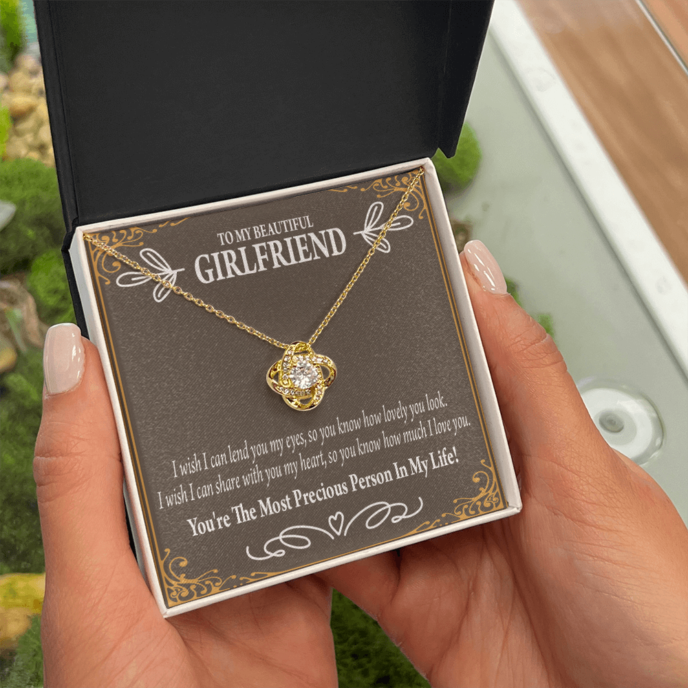 To My Girlfriend Precious Love Infinity Knot Necklace Message Card-Express Your Love Gifts