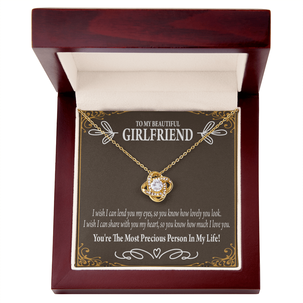 To My Girlfriend Precious Love Infinity Knot Necklace Message Card-Express Your Love Gifts