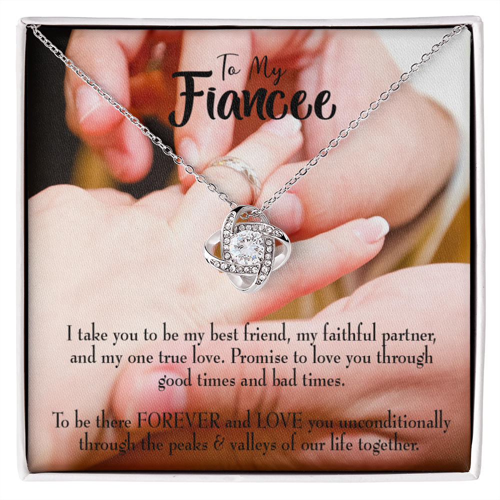 To My Girlfriend Promise to Fiancee Infinity Knot Necklace Message Card-Express Your Love Gifts