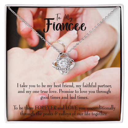 To My Girlfriend Promise to Fiancee Infinity Knot Necklace Message Card-Express Your Love Gifts