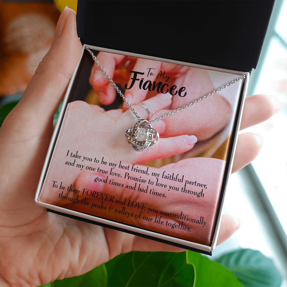 To My Girlfriend Promise to Fiancee Infinity Knot Necklace Message Card-Express Your Love Gifts