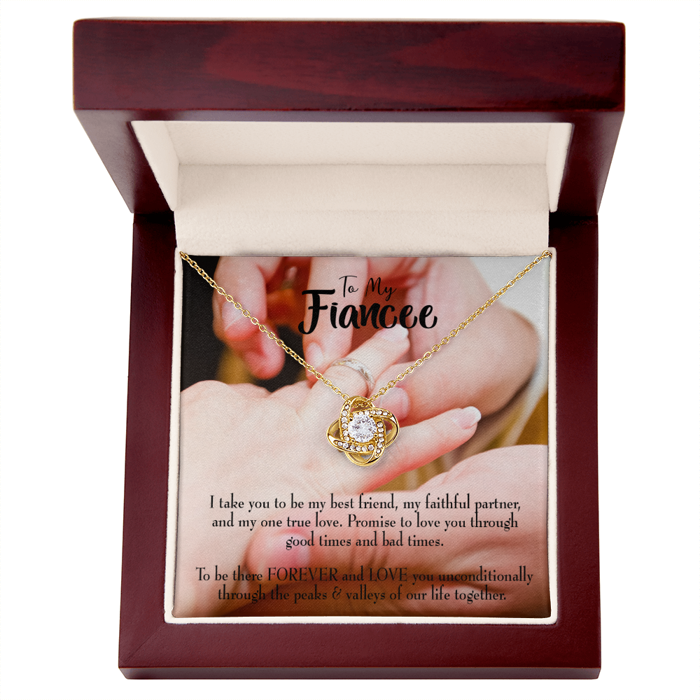 To My Girlfriend Promise to Fiancee Infinity Knot Necklace Message Card-Express Your Love Gifts
