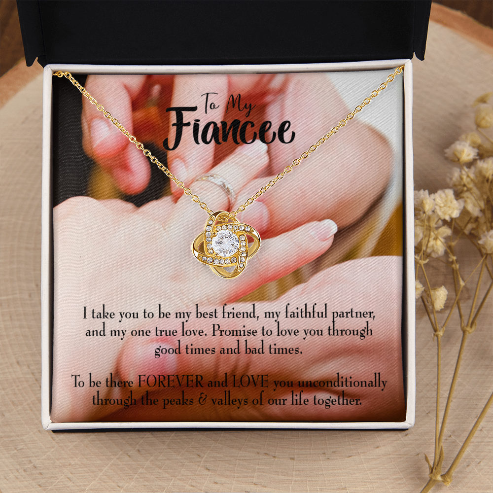To My Girlfriend Promise to Fiancee Infinity Knot Necklace Message Card-Express Your Love Gifts