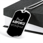 To My Girlfriend Proud Air Force Airman Girlfriend Necklace Stainless Steel or 18k Gold Dog Tag 24" Chain-Express Your Love Gifts