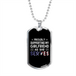 To My Girlfriend Proud Army Boyfriend Necklace Stainless Steel or 18k Gold Dog Tag 24" Chain-Express Your Love Gifts