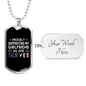To My Girlfriend Proud Army Boyfriend Necklace Stainless Steel or 18k Gold Dog Tag 24" Chain-Express Your Love Gifts