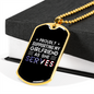 To My Girlfriend Proud Army Boyfriend Necklace Stainless Steel or 18k Gold Dog Tag 24" Chain-Express Your Love Gifts