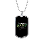 To My Girlfriend Proud Army Girlfriend Black Necklace Stainless Steel or 18k Gold Dog Tag 24" Chain-Express Your Love Gifts