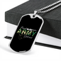 To My Girlfriend Proud Army Girlfriend Black Necklace Stainless Steel or 18k Gold Dog Tag 24" Chain-Express Your Love Gifts