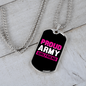 To My Girlfriend Proud Army Girlfriend Pink Necklace Stainless Steel or 18k Gold Dog Tag 24" Chain-Express Your Love Gifts