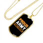 To My Girlfriend Proud Army Girlfriend Yellow Necklace Stainless Steel or 18k Gold Dog Tag 24" Chain-Express Your Love Gifts