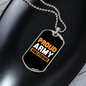 To My Girlfriend Proud Army Girlfriend Yellow Necklace Stainless Steel or 18k Gold Dog Tag 24" Chain-Express Your Love Gifts