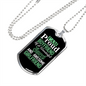 To My Girlfriend Proud Boyfriend of Awesome Girlfriend Necklace Stainless Steel or 18k Gold Dog Tag 24" Chain-Express Your Love Gifts
