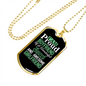 To My Girlfriend Proud Boyfriend of Awesome Girlfriend Necklace Stainless Steel or 18k Gold Dog Tag 24" Chain-Express Your Love Gifts