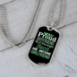 To My Girlfriend Proud Boyfriend of Awesome Girlfriend Necklace Stainless Steel or 18k Gold Dog Tag 24" Chain-Express Your Love Gifts