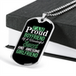 To My Girlfriend Proud Boyfriend of Awesome Girlfriend Necklace Stainless Steel or 18k Gold Dog Tag 24" Chain-Express Your Love Gifts
