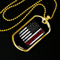 To My Girlfriend Proud Firefighter Girlfriend Distressed Flag Necklace Stainless Steel or 18k Gold Dog Tag 24" Chain-Express Your Love Gifts